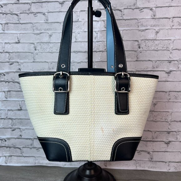 Vintage Coach 4467 Woven Straw Mini Tote Bag - Picture 3 of 8